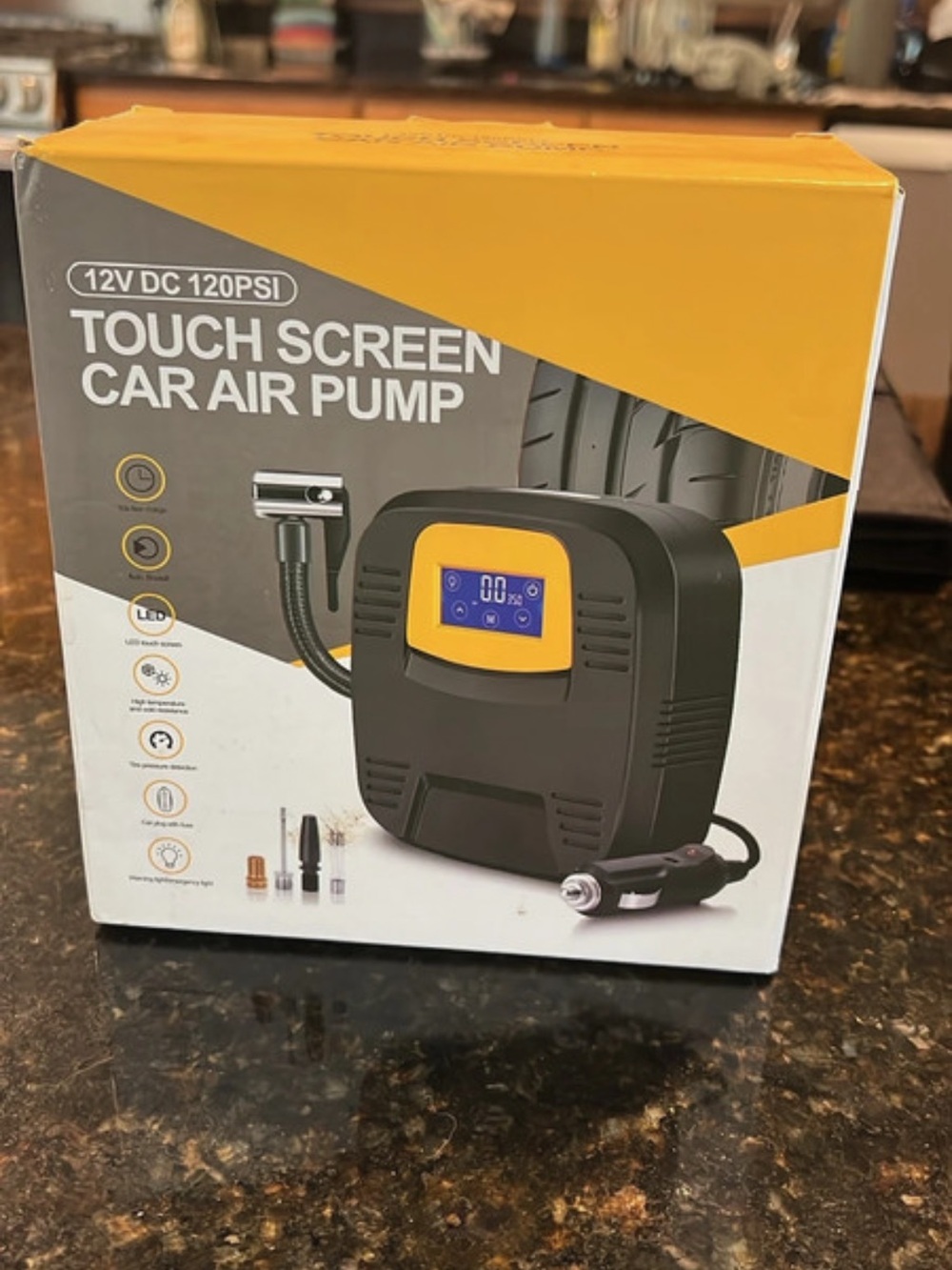 Touch Screen Car Air Pump - Black/Yellow BRAND NEW
